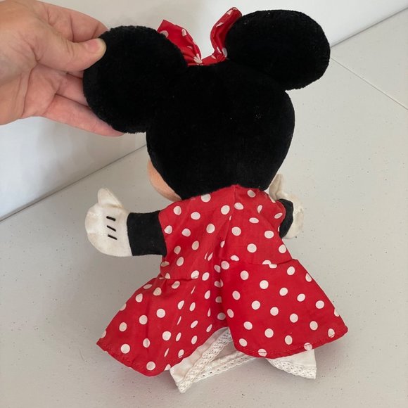 Vintage Disney Minnie Mouse Toy Hand Puppet Plush 10" Mattel 1993 Disneyland - Picture 7 of 13